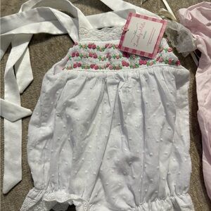 White Embroidered Baby Romper